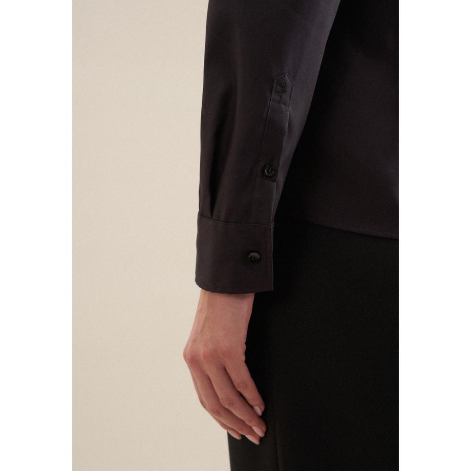 Seidensticker  Klassische Bluse Uni Langarm Kragen 