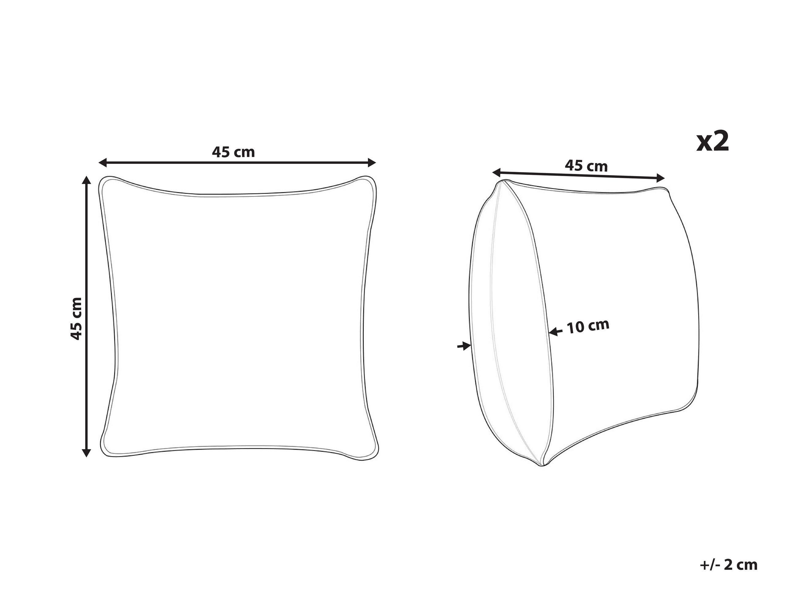 Beliani Lot de 2 coussins décoratifs en Polyester Glamour CONEFLOWER  