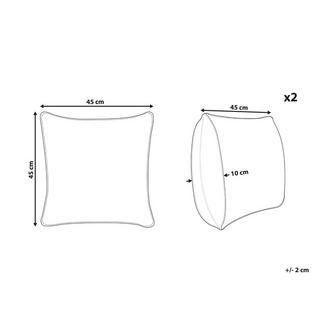 Beliani Lot de 2 coussins décoratifs en Polyester Glamour CONEFLOWER  