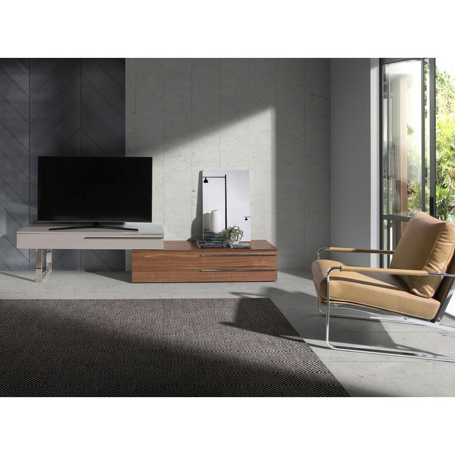 ANGEL CERDA TV-Möbel ausm Holz, Nussbaum und verchromtem Stahl  