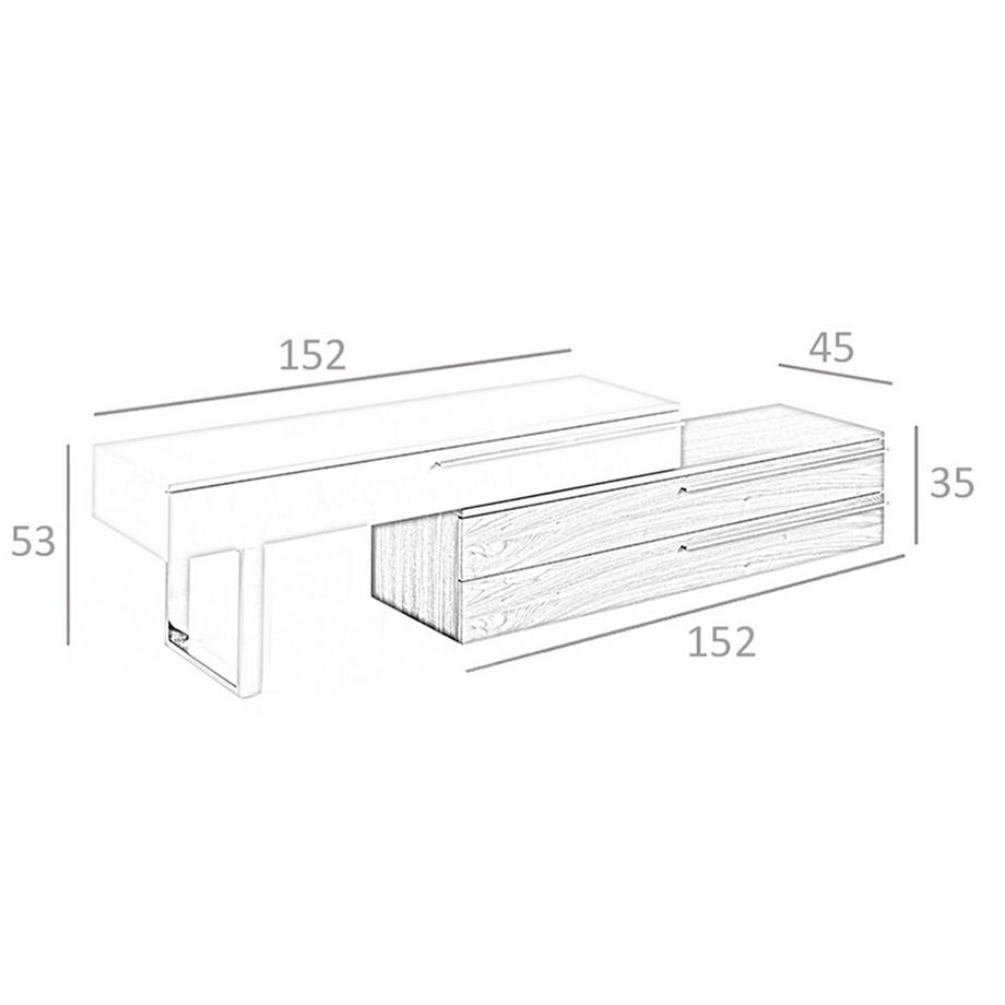 ANGEL CERDA TV-Möbel ausm Holz, Nussbaum und verchromtem Stahl  