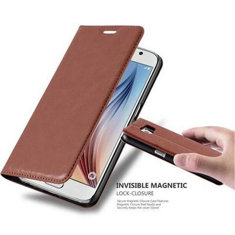 Cadorabo  Housse compatible avec Samsung Galaxy S6 - Coque de protection avec fermeture magnétique, fonction de support et compartiment pour carte 