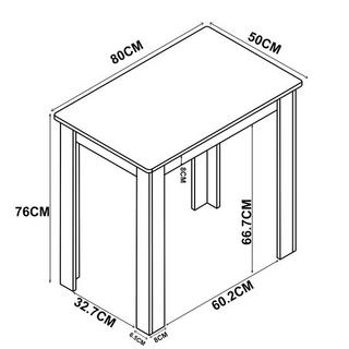 VCM Holz Esstisch Küchentisch Tisch Esal 80 x 50 cm  