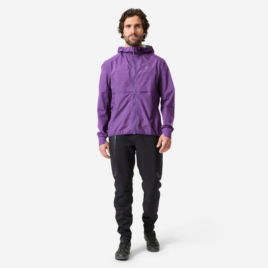 ROCKRIDER  Veste imperméable vélo VTT manches longues, compacte 500 violet 