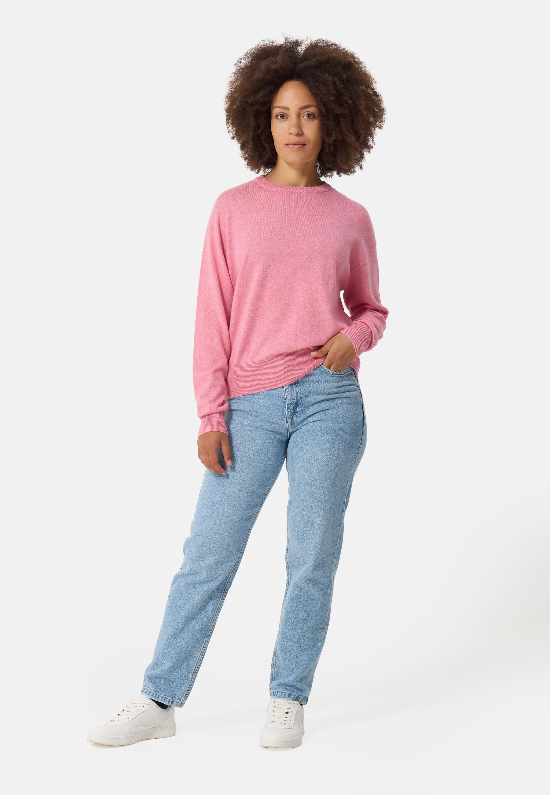 CASH-MERE.CH  Pullover ras du cou en laine et cachemire , style oversize 