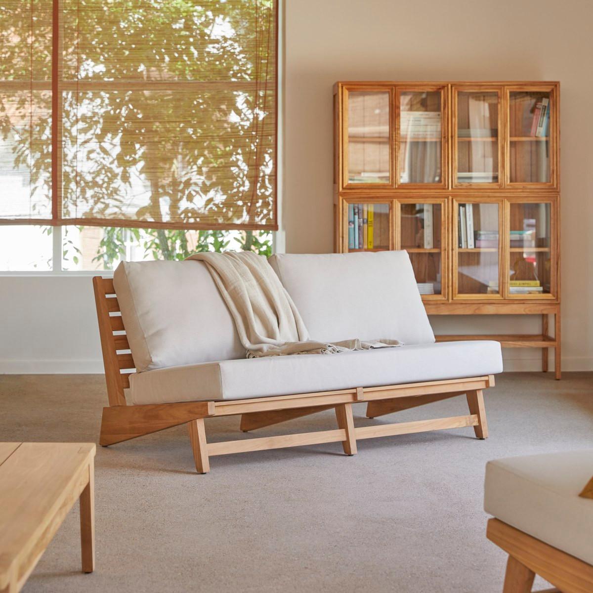 Tikamoon Panca in teak massello massello 2 posti Olia  