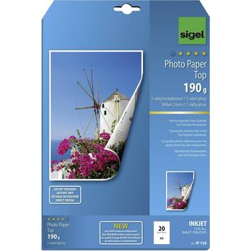 Photo Paper Top  Carta fotografica DIN A4 190 g/m² 20 Foglio Super lucida, Entrambi i lati sono stam