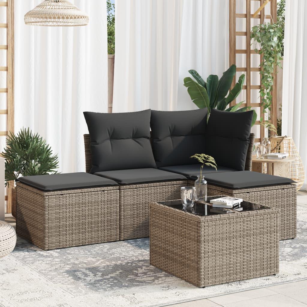 VidaXL set divano da giardino Polirattan  