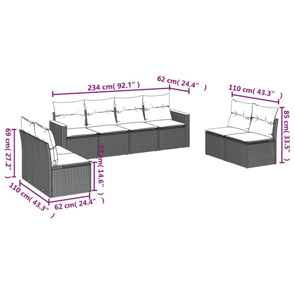 VidaXL Ensemble de canapés de jardin rotin synthétique  