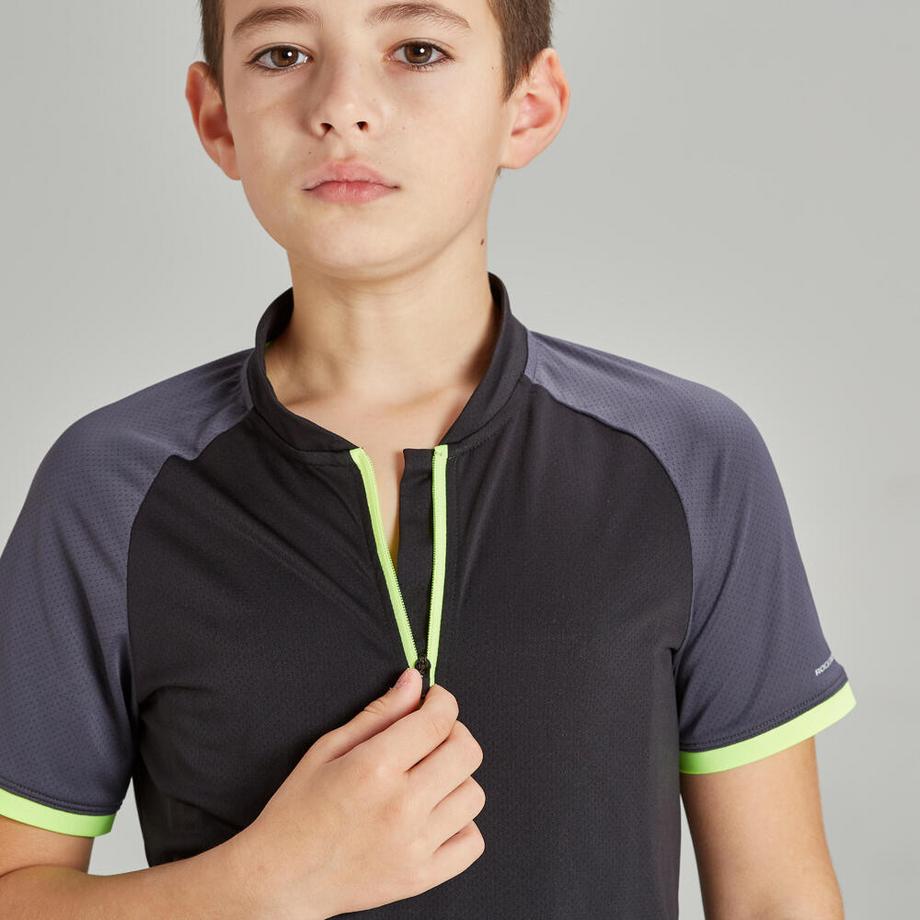 BTWIN  Maglia ciclismo bambino maniche corte traspirante poliestere 