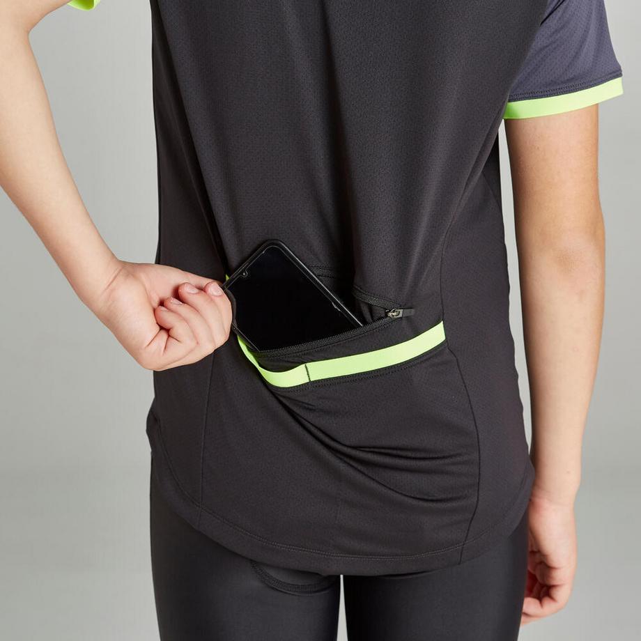 BTWIN  Maglia ciclismo bambino maniche corte traspirante poliestere 