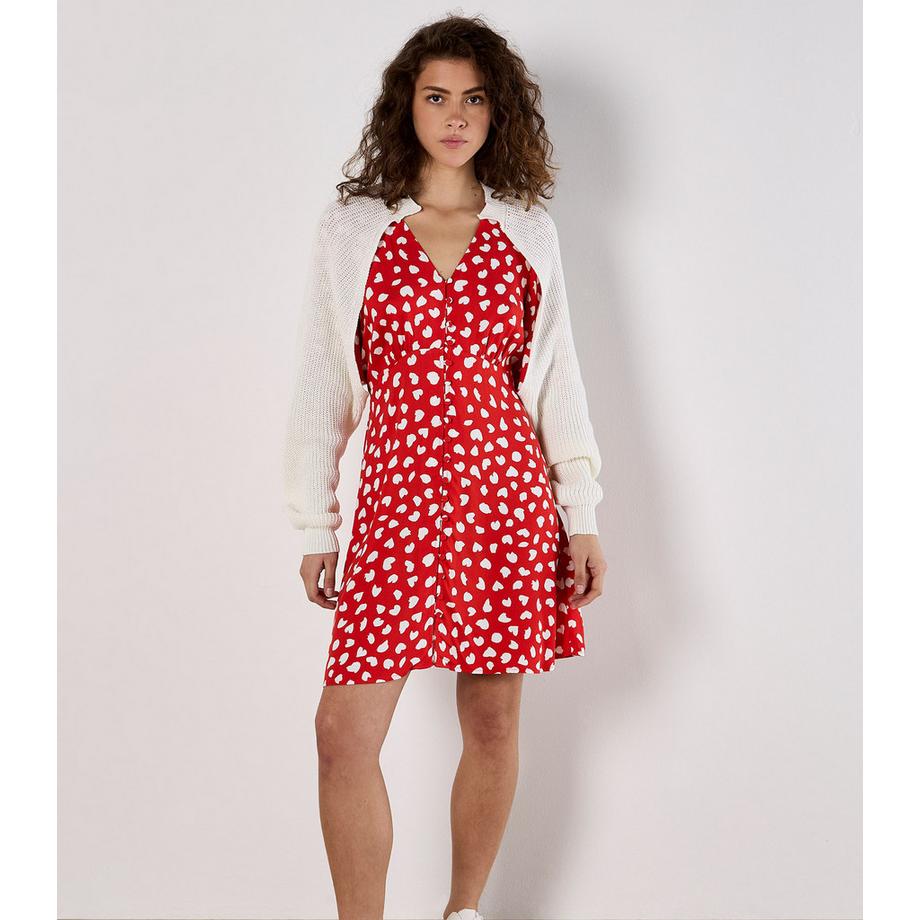 APRICOT Herzchen Kleid mit Knopfleiste  