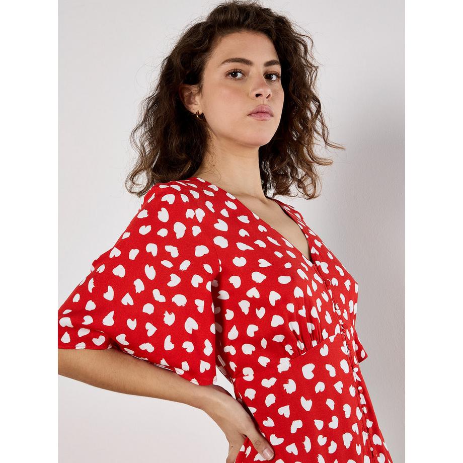 APRICOT Herzchen Kleid mit Knopfleiste  