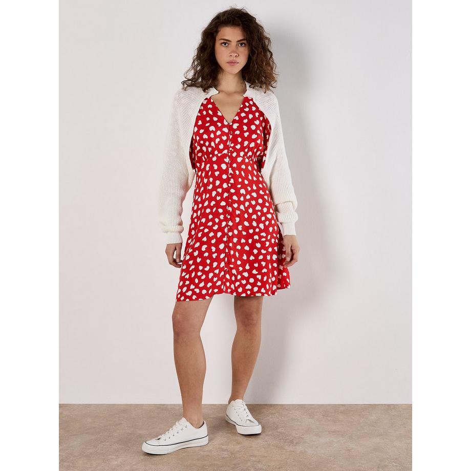 APRICOT Herzchen Kleid mit Knopfleiste  
