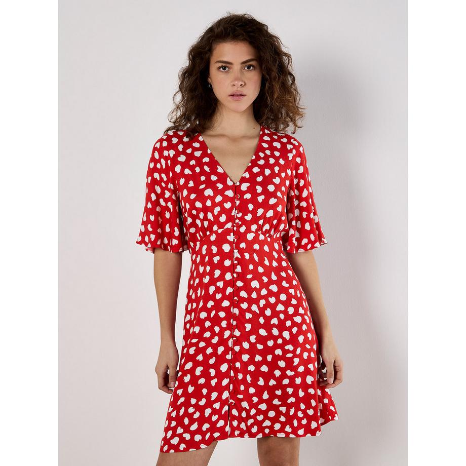 Herzchen Kleid mit Knopfleiste