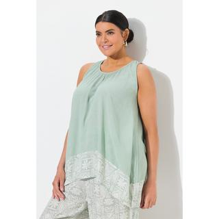 Ulla Popken Blusentop A-Linie Rundhals ärmellos  