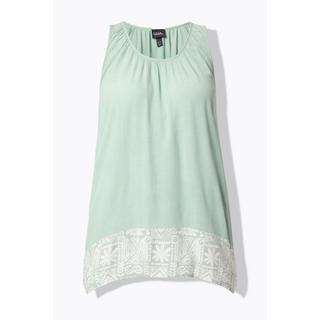 Ulla Popken Blusentop A-Linie Rundhals ärmellos  