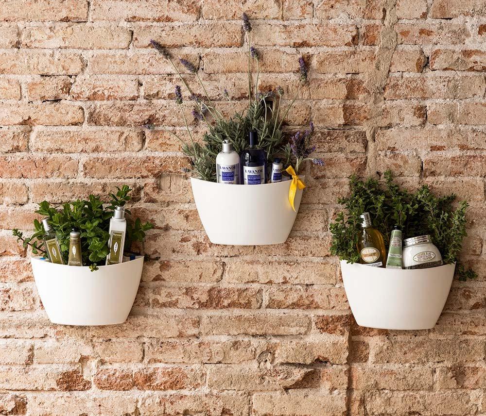 CitySens 3 Pack Wall Planters ; jardinière blanche  