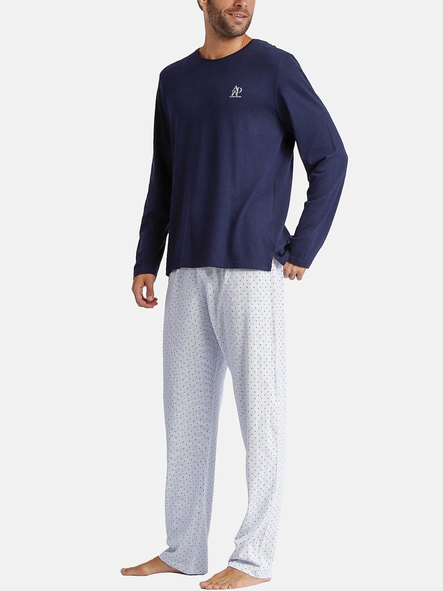 Admas  Pyjama Hose Top Langarm Stripes And Dots 