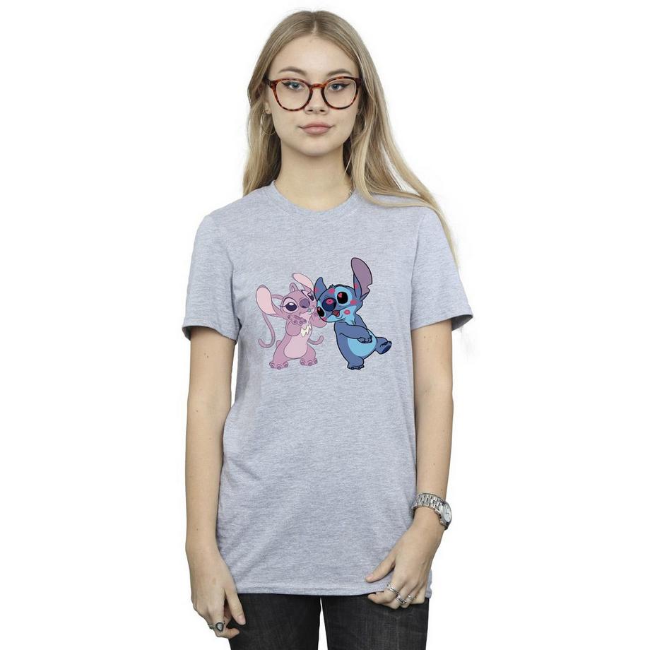 Disney T-Shirt Imprimé Graphique Stitch et Angel  