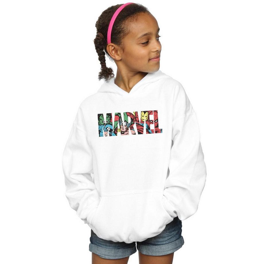 Marvel Comics  Felpa Con Cappuccio Logo Ragazze 