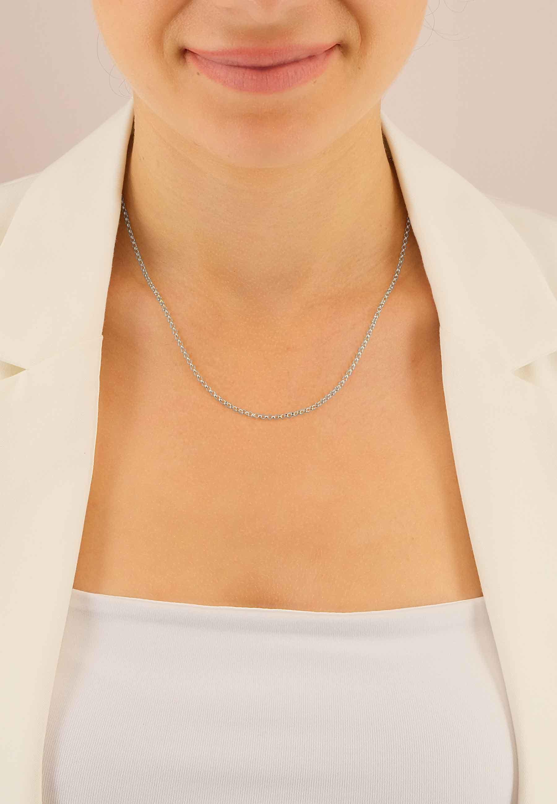 MUAU Schmuck  Collier Erbs Weissgold 750, 2mm, 38cm 