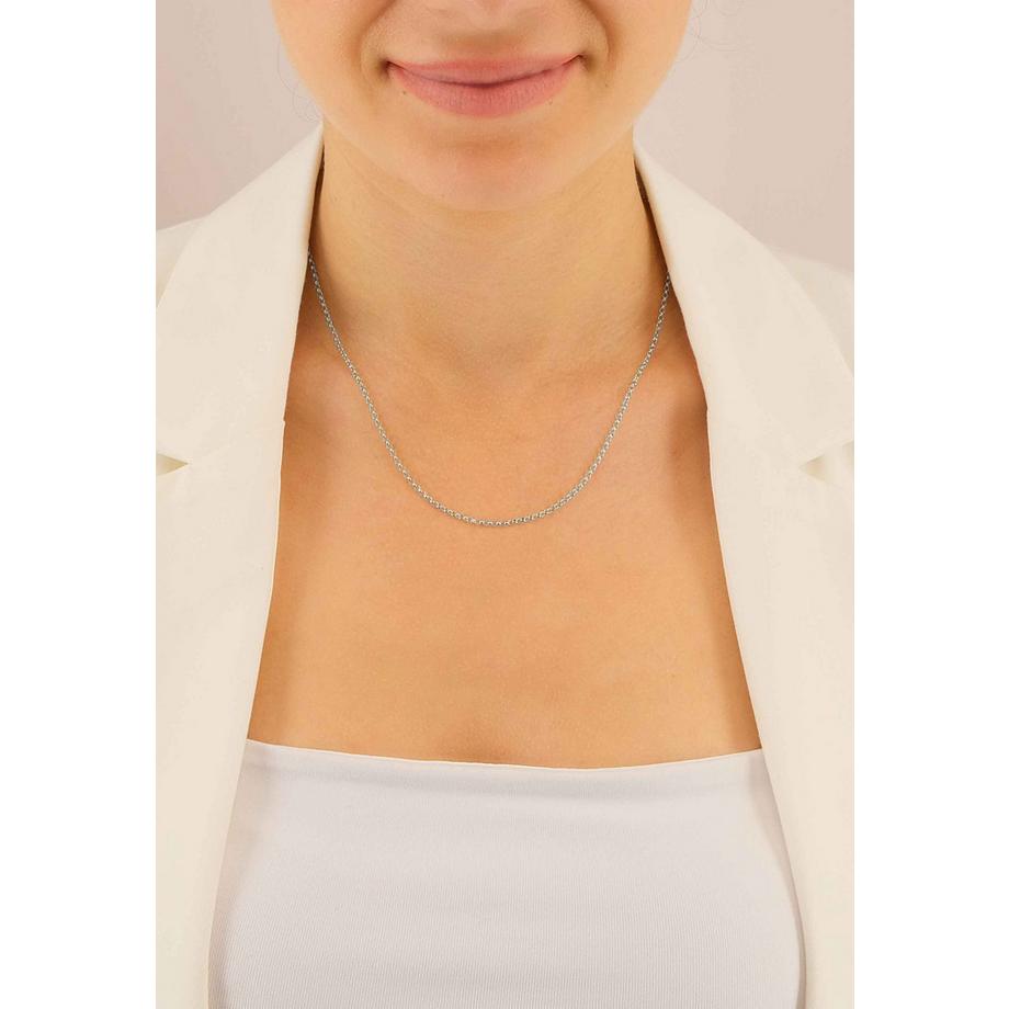 MUAU Schmuck  Collier Erbs Weissgold 750, 2mm, 38cm 