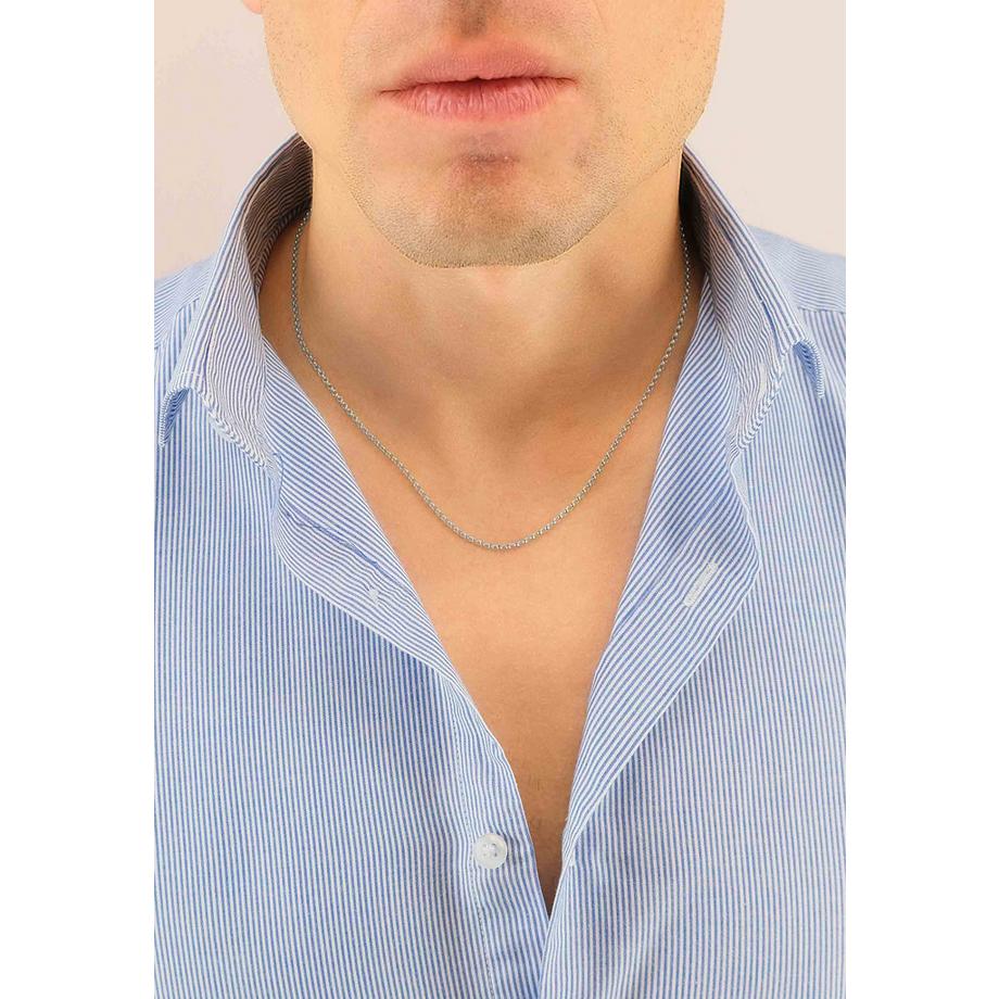 MUAU Schmuck  Collier Erbs Weissgold 750, 2mm, 38cm 