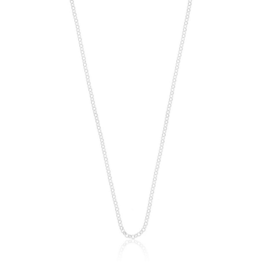 Collier jaseron or blanc 750, 2mm, 38cm