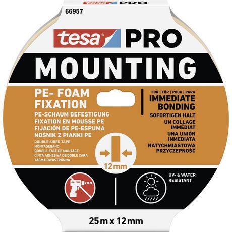 Tesa  Mounting PRO PE-Fixation  Montageband Weiß (L x B) 25 m x 12 mm 1 St. 