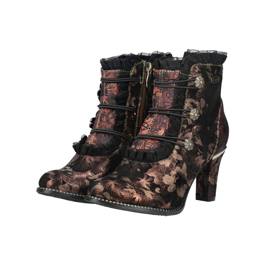 Laura Vita Florale Stiefelette mit Rüschen  