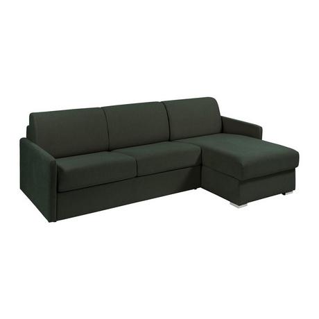 Vente-unique Ecksofa mit Matratze - Ecke wechselbar - Stoff - Tannengrün - Liegefläche 160 cm - Matratze 14 cm - CALIFE  