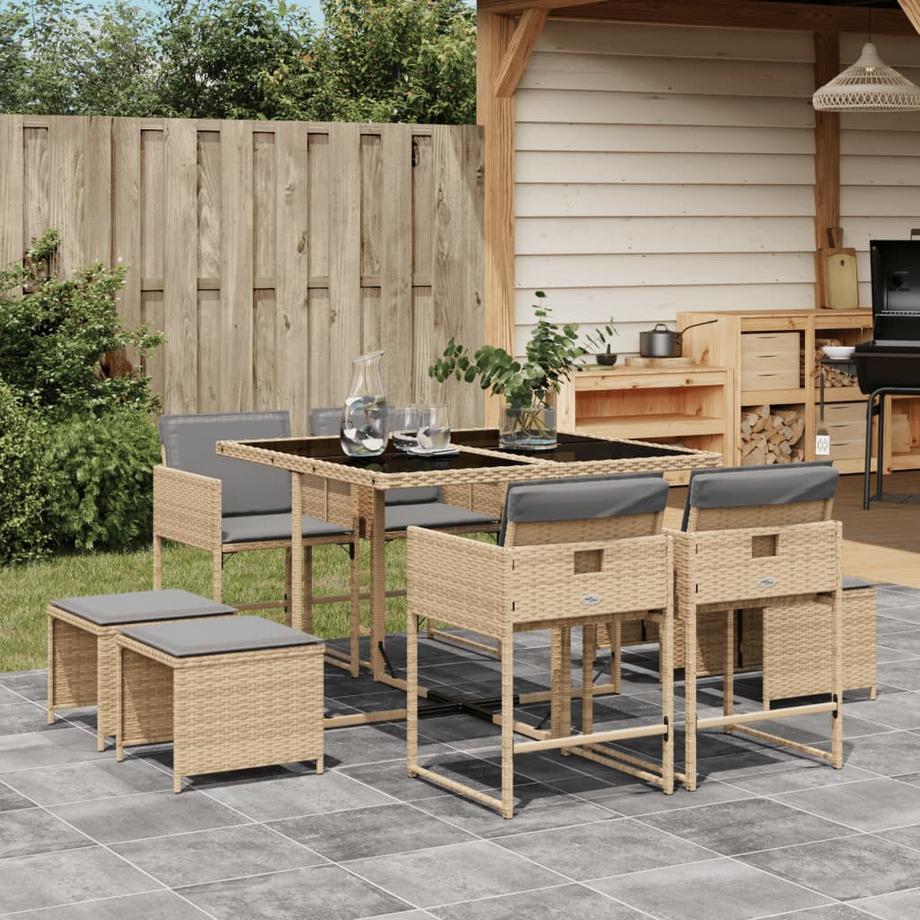 VidaXL set da pranzo da giardino Polirattan  