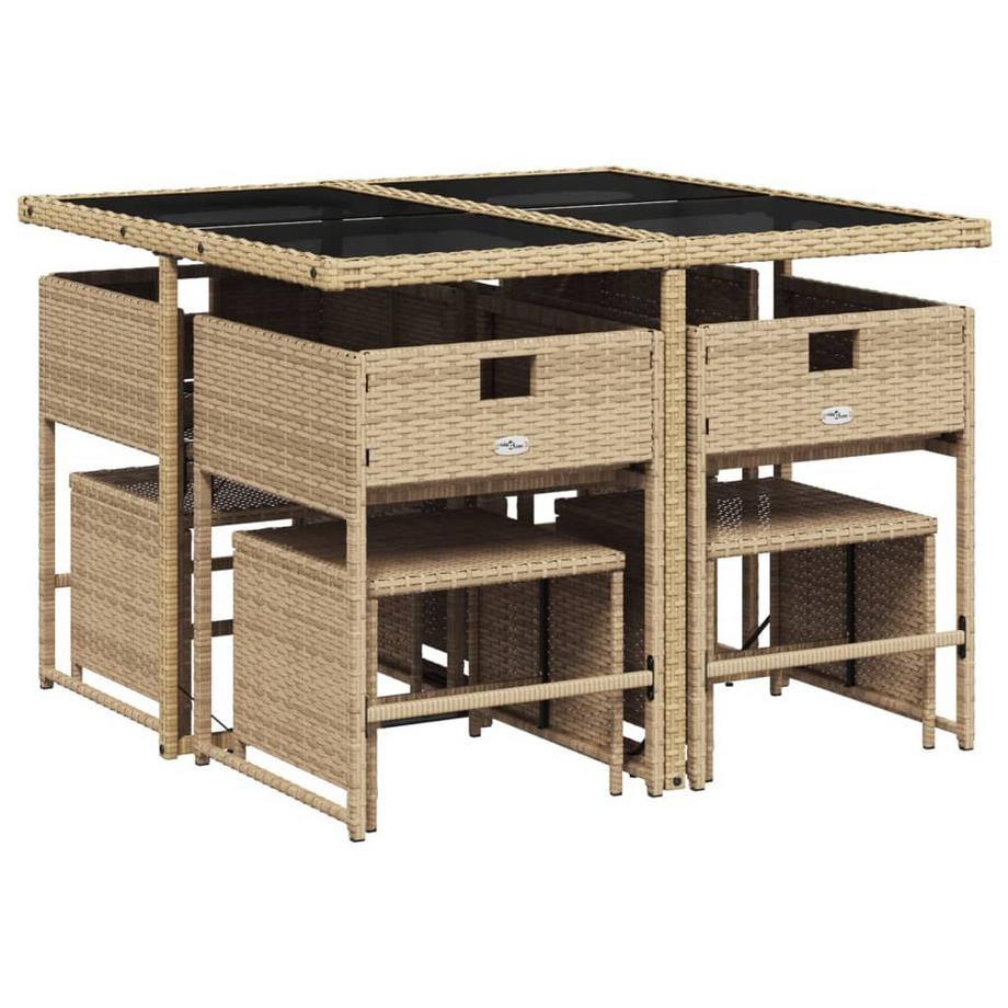 VidaXL set da pranzo da giardino Polirattan  
