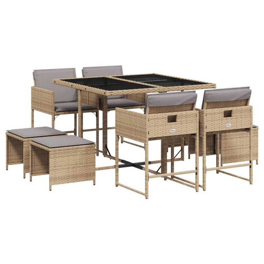 set da pranzo da giardino Polirattan