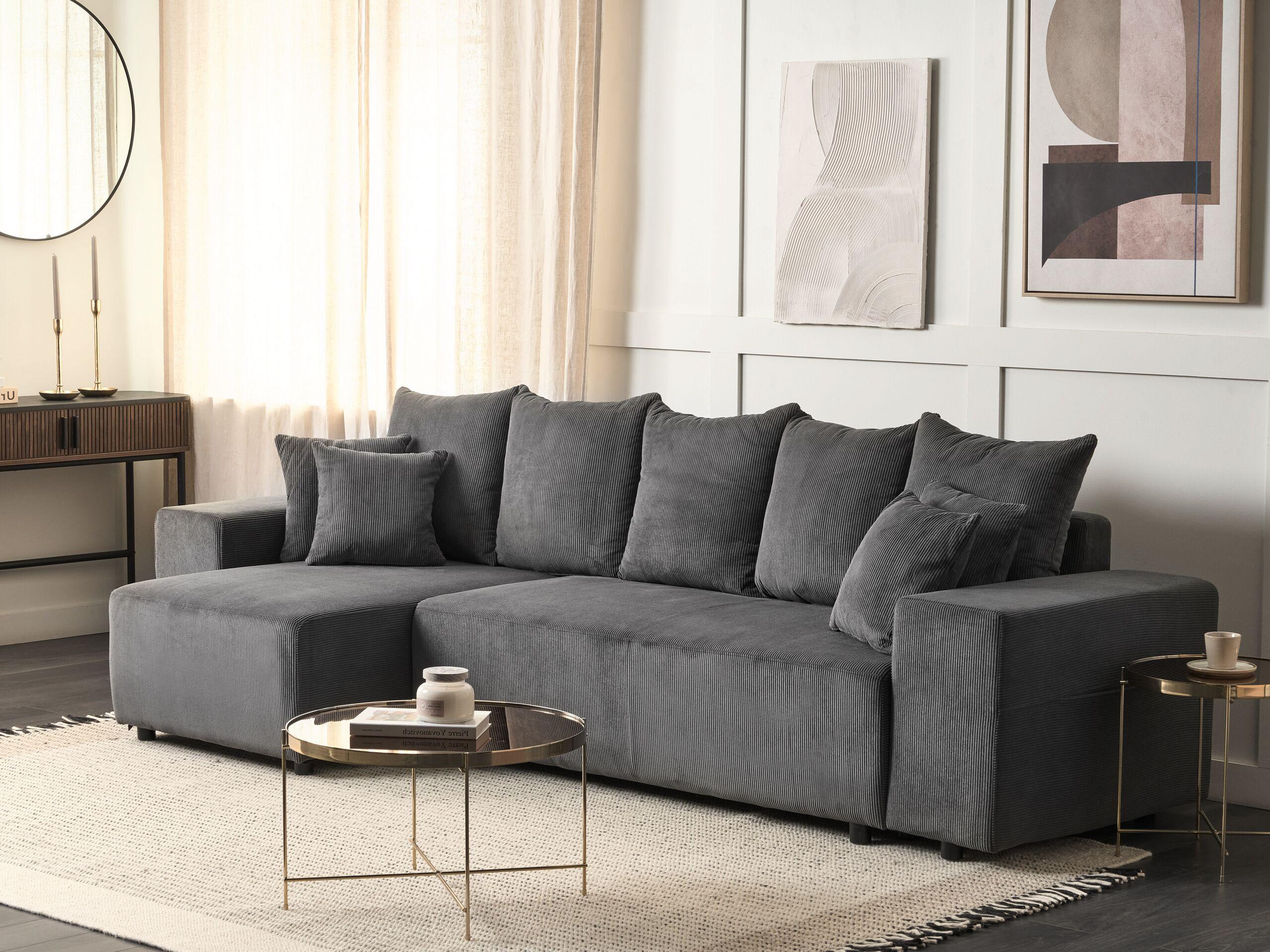 Beliani Ecksofa aus Cord Modern LUSPA  