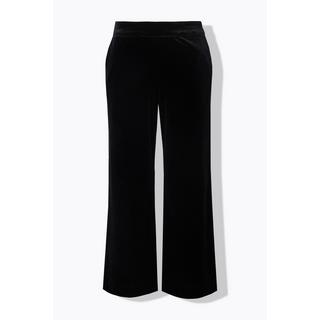 Ulla Popken Pantalon de tailleur en velours coupe évasée ceinture confortable  