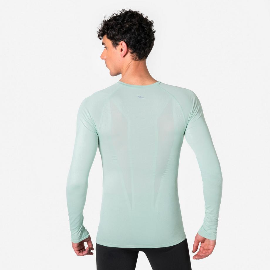 KIPRUN  Langarm-Shirt Slim  – Kiprun Run 500, nahtlos, Grün 