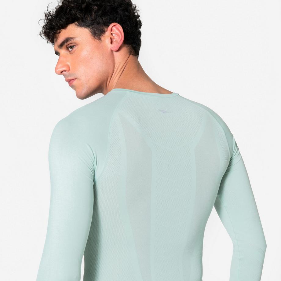KIPRUN  Langarm-Shirt Slim  – Kiprun Run 500, nahtlos, Grün 