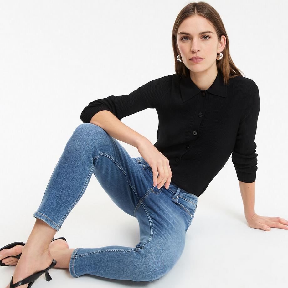 La Redoute Collections Cardigan in maglia fine con colletto e chiusura a bottoni  