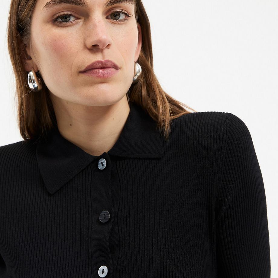 La Redoute Collections Cardigan in maglia fine con colletto e chiusura a bottoni  