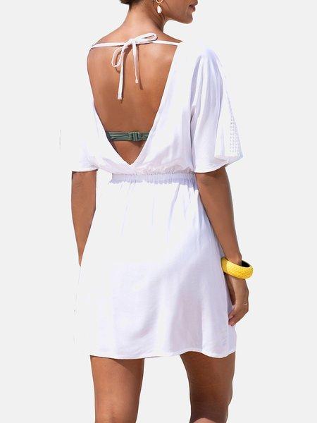 LASCANA  Robe de plage manches courtes Crochet 