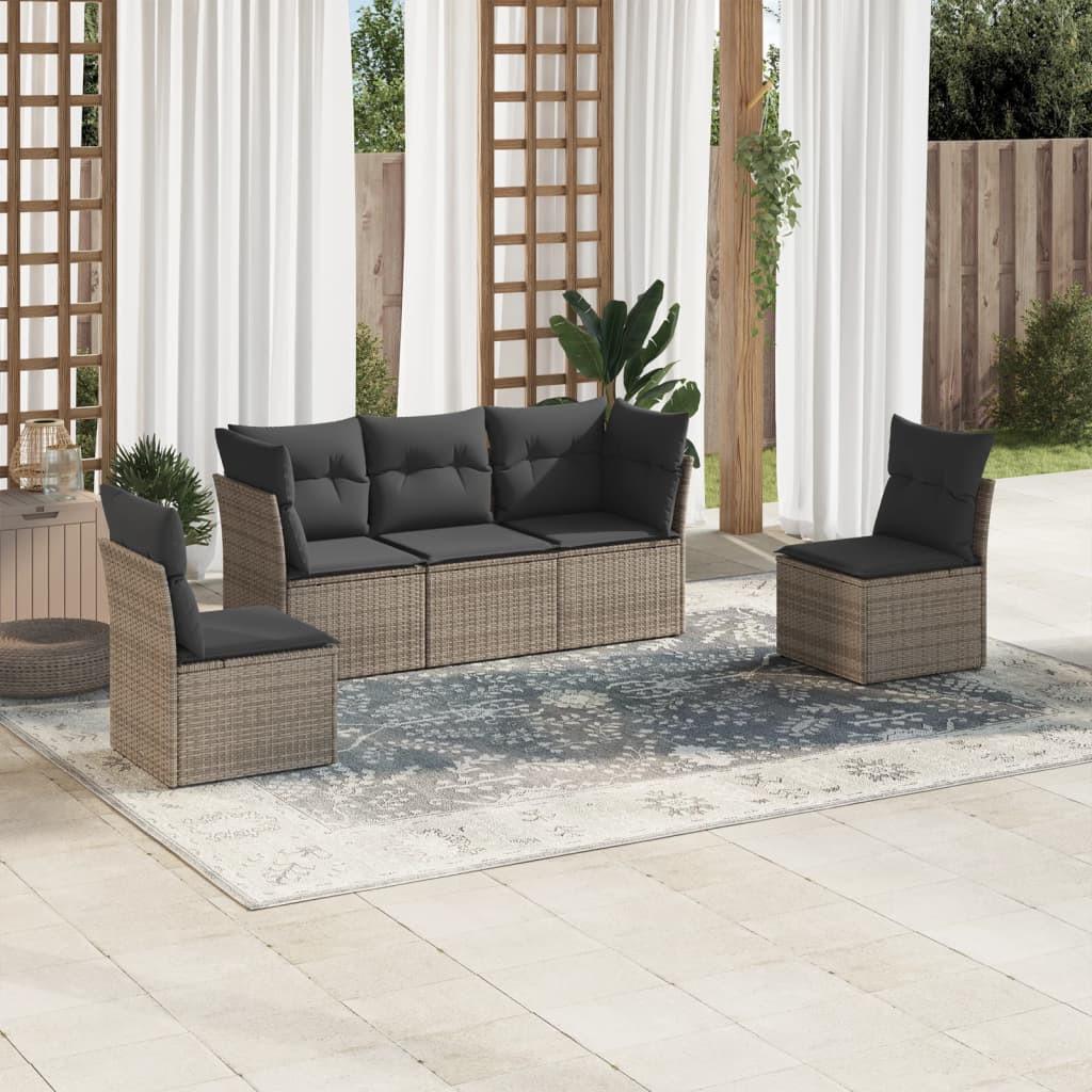 VidaXL set divano da giardino Polirattan  