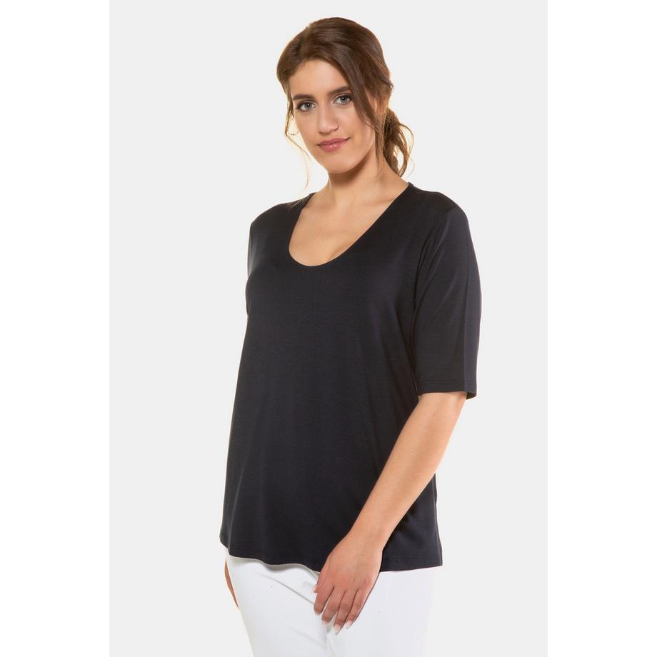 Ulla Popken Maglia Crêpe di Viscosa Stretch Comfort  
