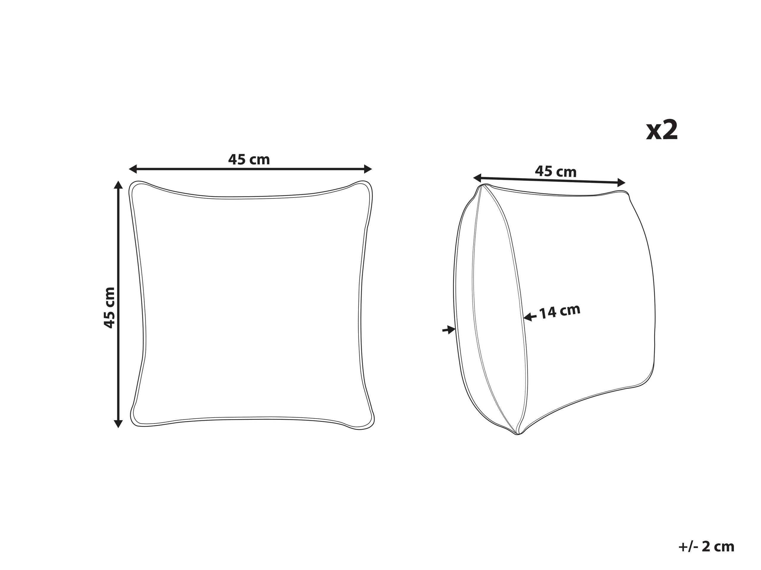 Beliani Kissen 2er Set aus Baumwolle Boho MYRTUS  
