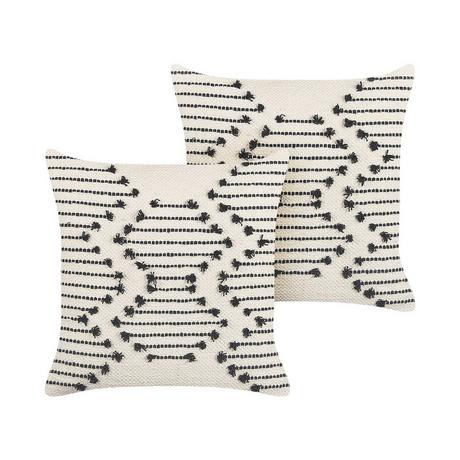 Beliani Lot de 2 coussins en Coton Boho MYRTUS  