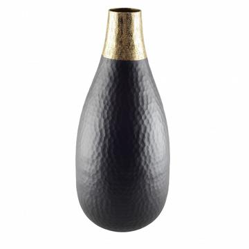 Schwarzer une goldener vase 15x36cm
