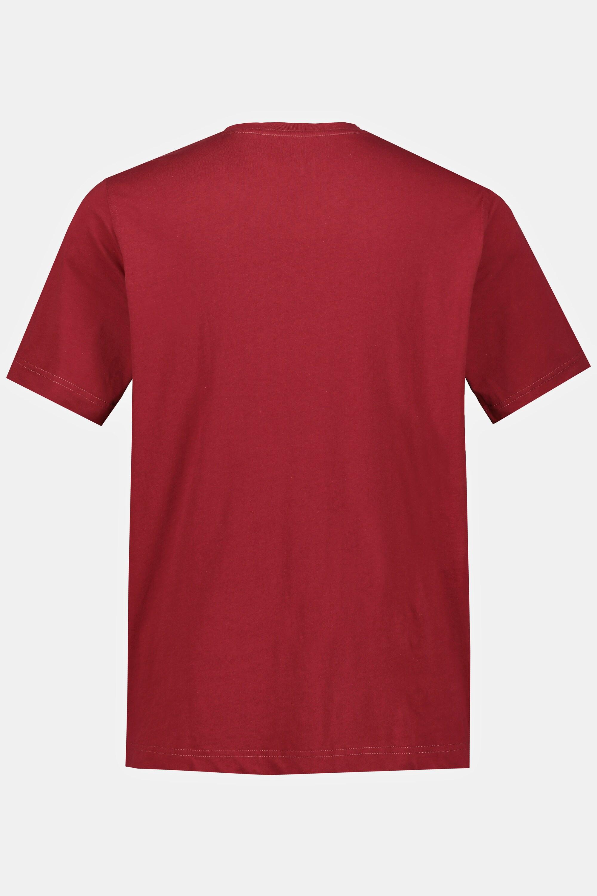 JP1880  T-shirt Basic en coton peigné, col rond rouge foncé 