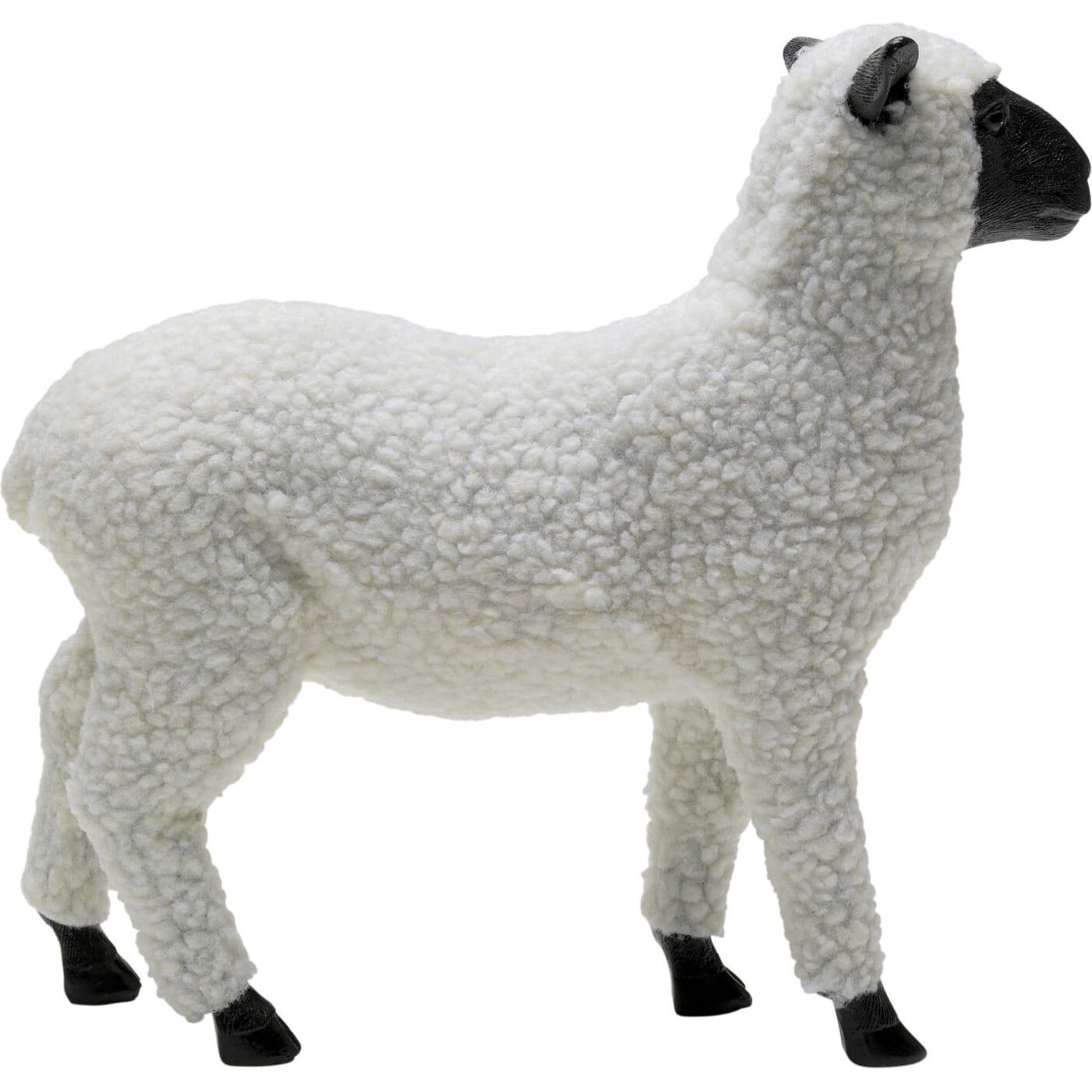 KARE Design Figura decorativa Happy Sheep Lana bianca  