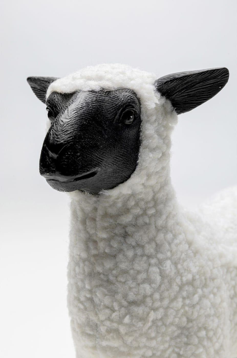 KARE Design Figurine décorative Happy Sheep Wool blanc  